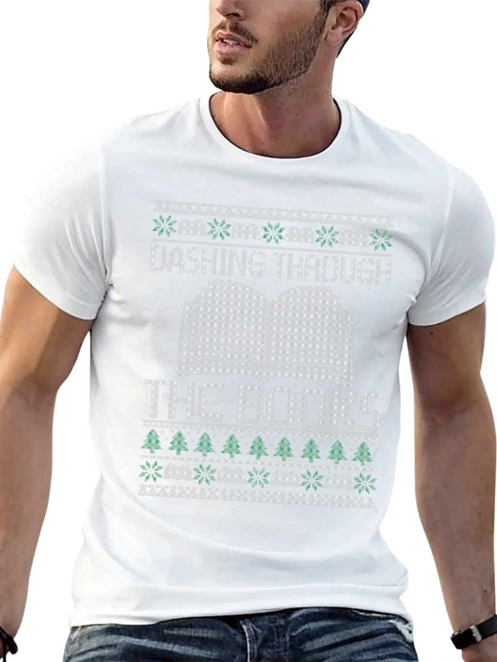 Dashing Through the Books Christmas T-Shirt product image 4