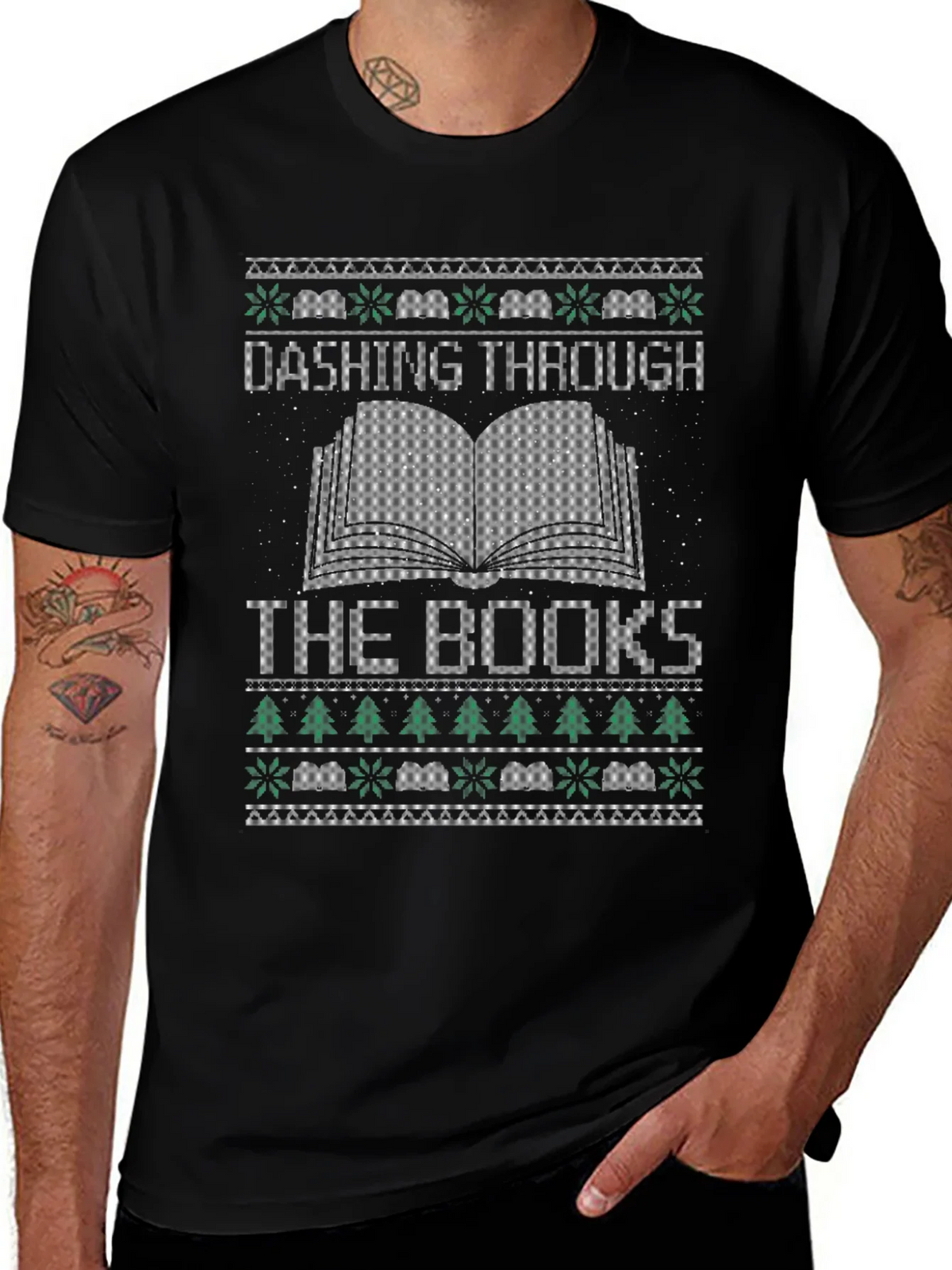 Dashing Through the Books Christmas T-Shirt product image 1