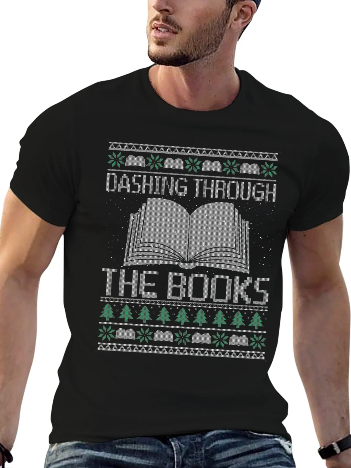 Dashing Through the Books Christmas T-Shirt product image 9