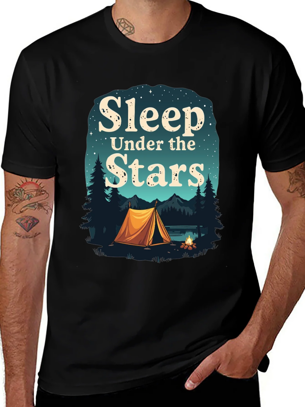 Sleep Under the Stars Graphic Tee Camping T-Shirt product image 1
