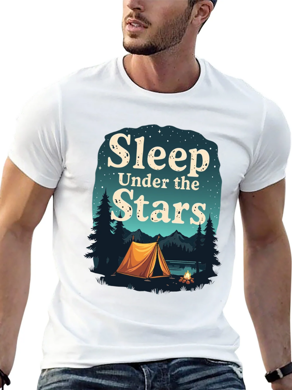 Sleep Under the Stars Graphic Tee Camping T-Shirt product image 4
