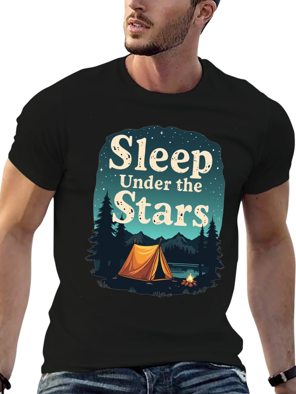Sleep Under the Stars Graphic Tee Camping T-Shirt product image 9
