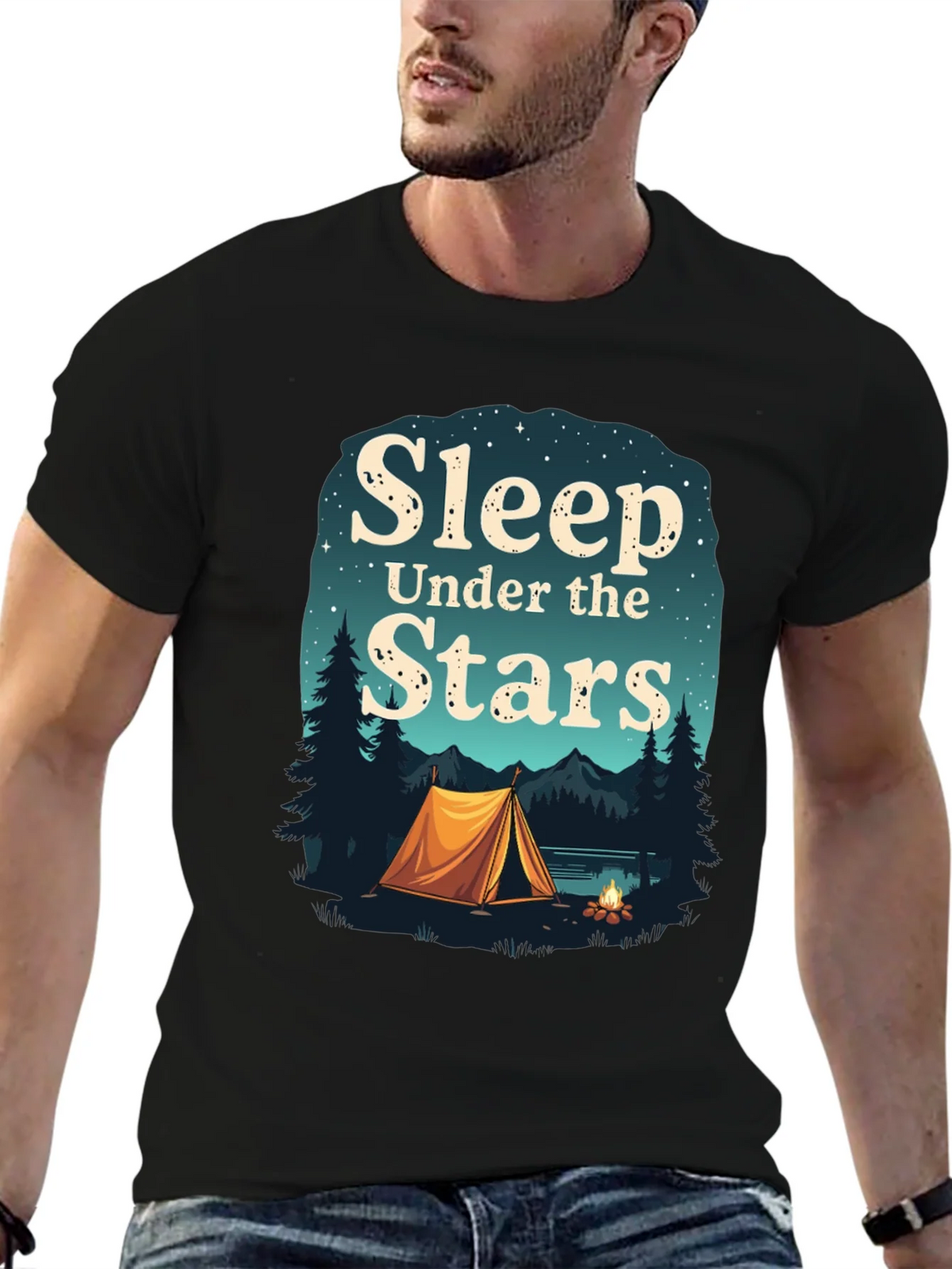 Sleep Under the Stars Graphic Tee Camping T-Shirt product image 9