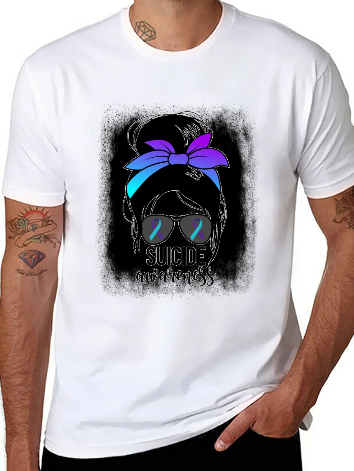 Suicide Awareness Messy Bun Graphic Tee product image 10