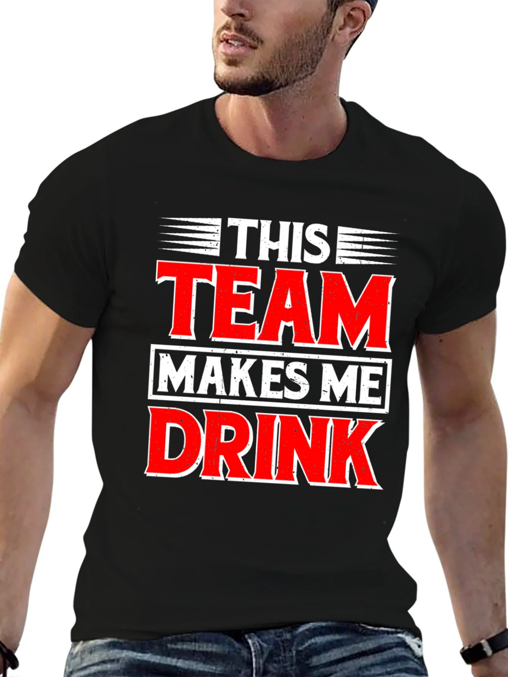 Funny This Team Makes Me Drink Graphic T-Shirt product image 9