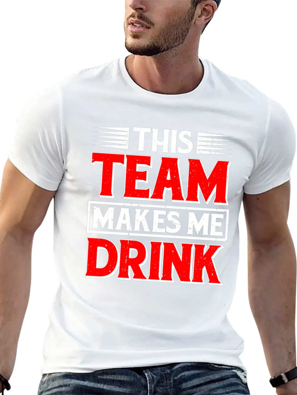 Funny This Team Makes Me Drink Graphic T-Shirt product image 4
