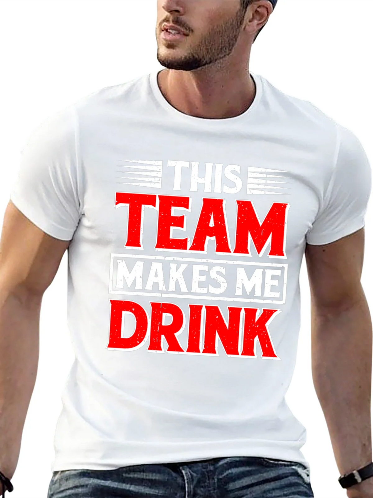 Funny This Team Makes Me Drink Graphic T-Shirt product image 4