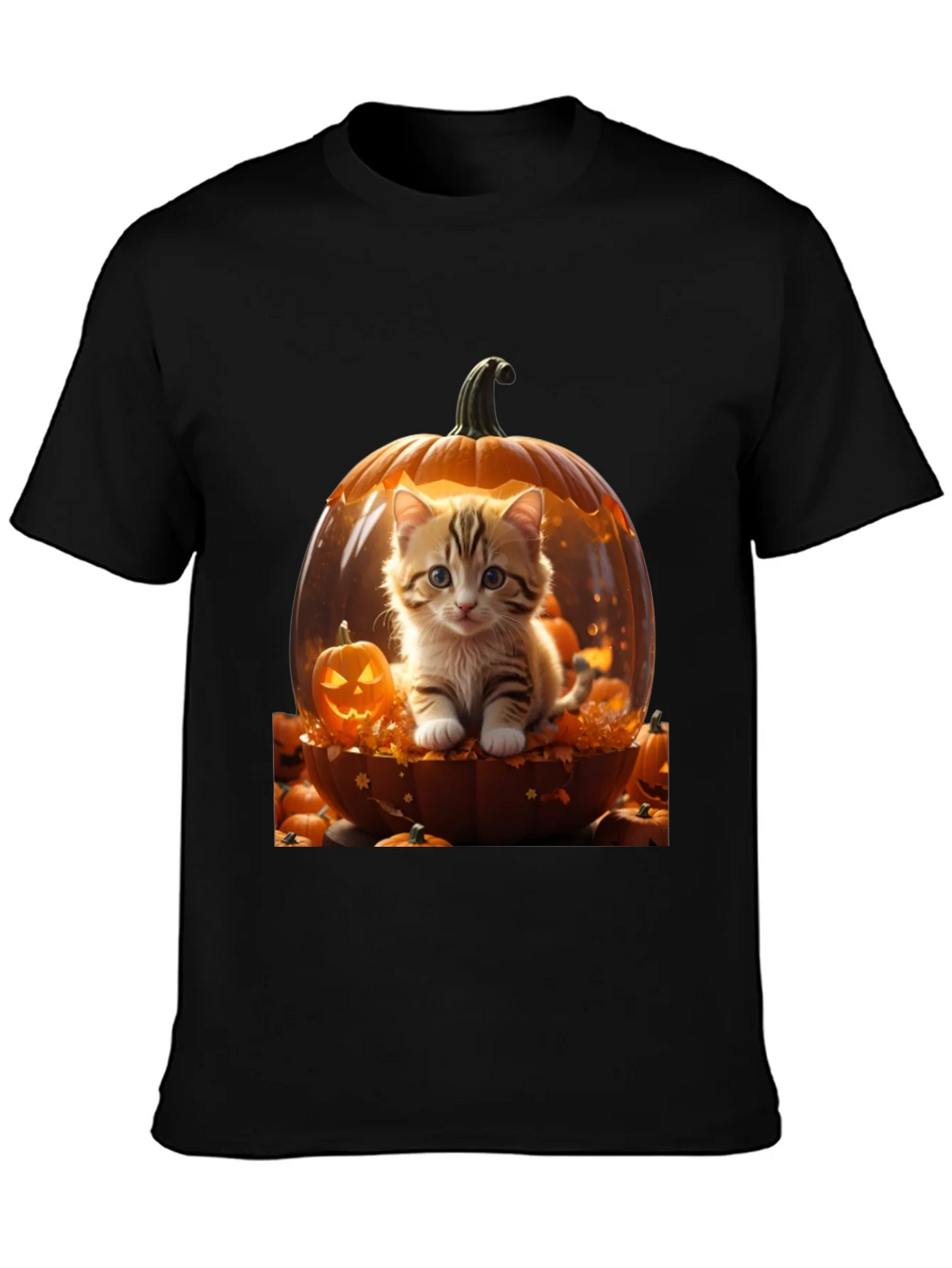 Halloween Kitten Pumpkin T-Shirt product image 6