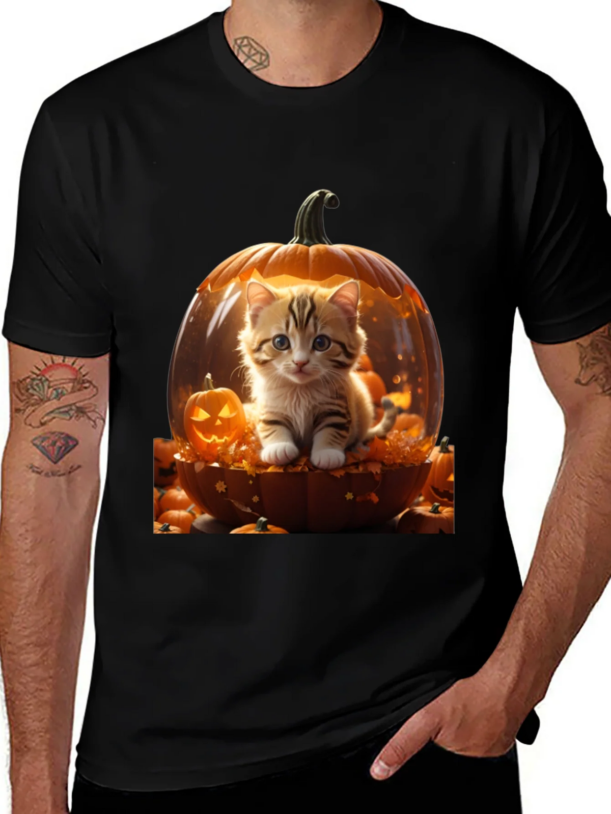 Halloween Kitten Pumpkin T-Shirt product image 1
