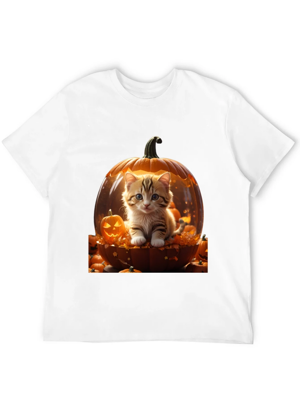 Halloween Kitten Pumpkin T-Shirt product image 3