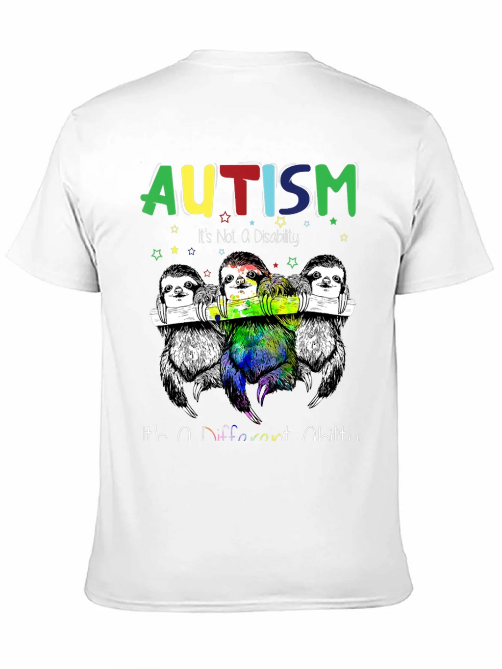 Autism Awareness Sloth Graphic Tee - Its a Different Ability product image 2