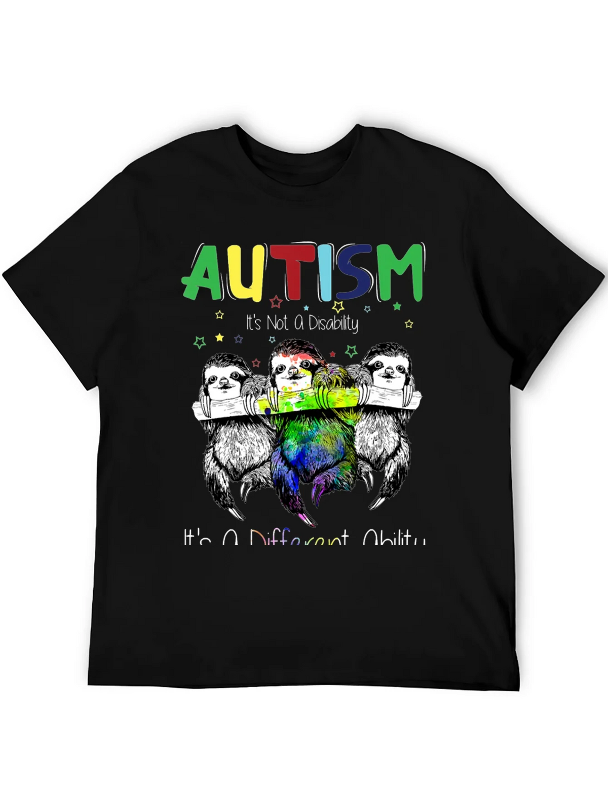 Autism Awareness Sloth Graphic Tee - Its a Different Ability product image 8