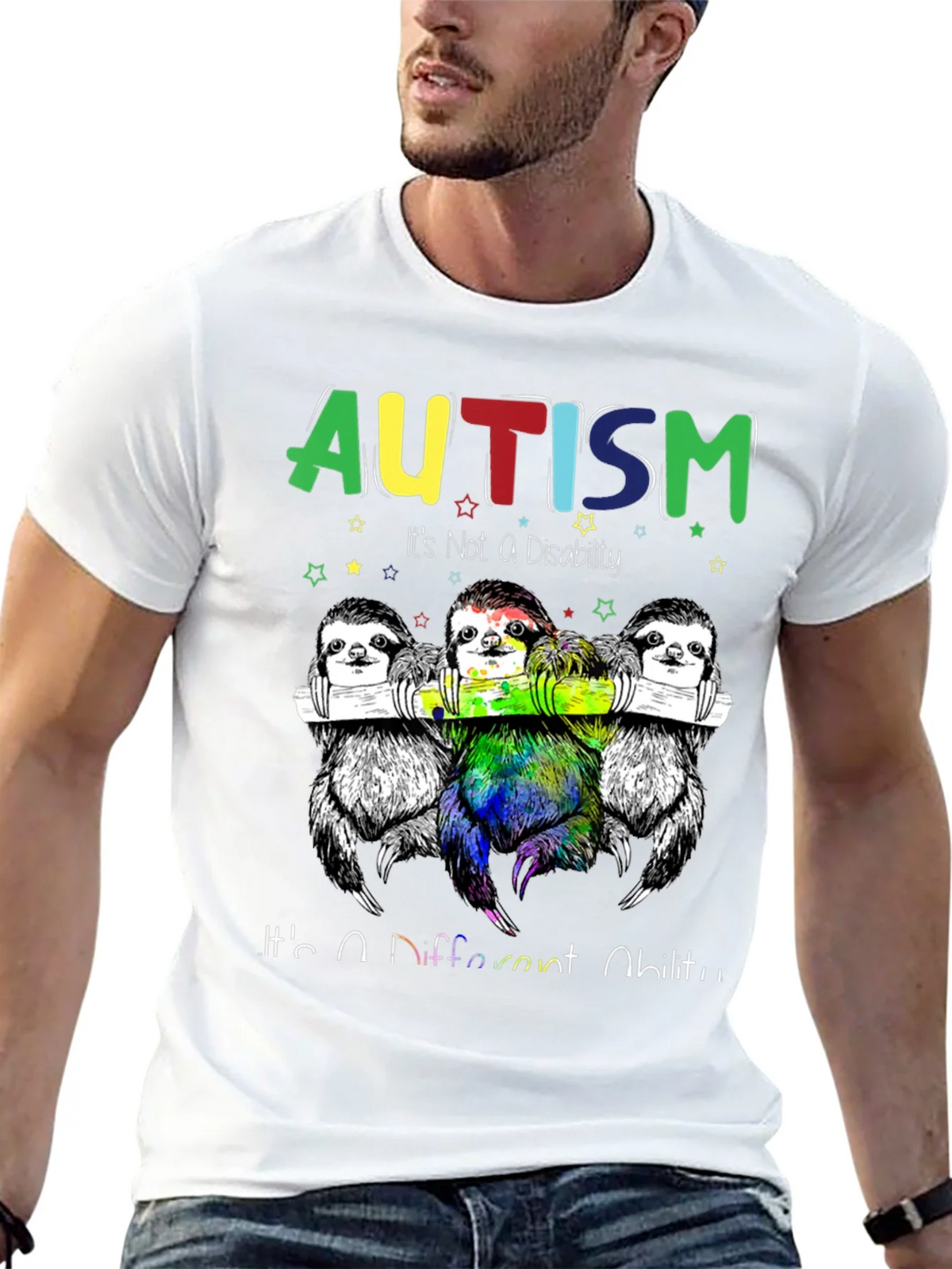 Autism Awareness Sloth Graphic Tee - Its a Different Ability product image 4