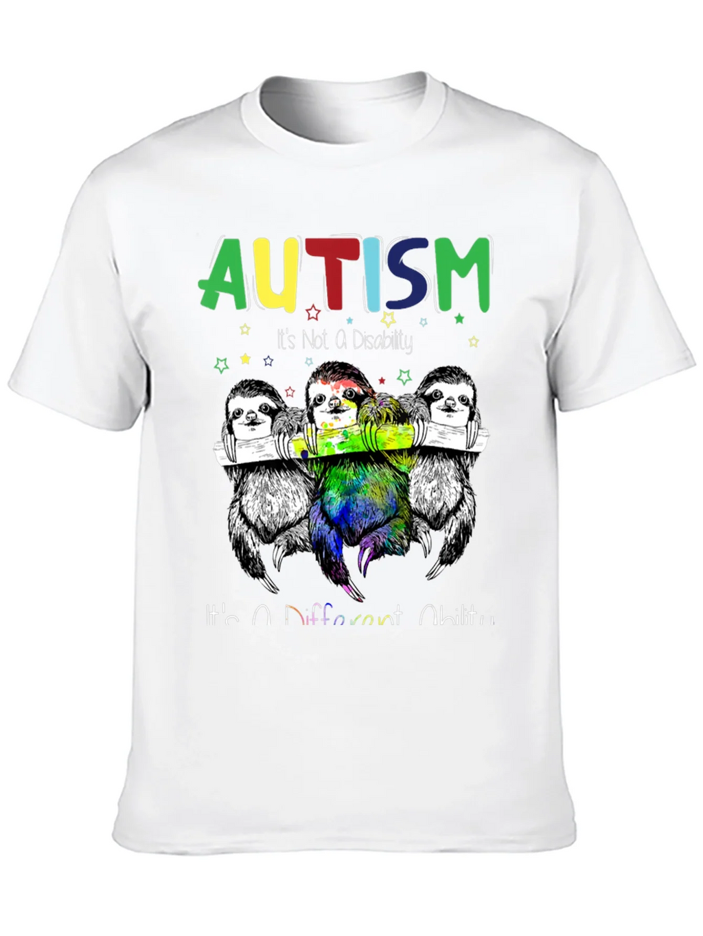 Autism Awareness Sloth Graphic Tee - Its a Different Ability product image 12
