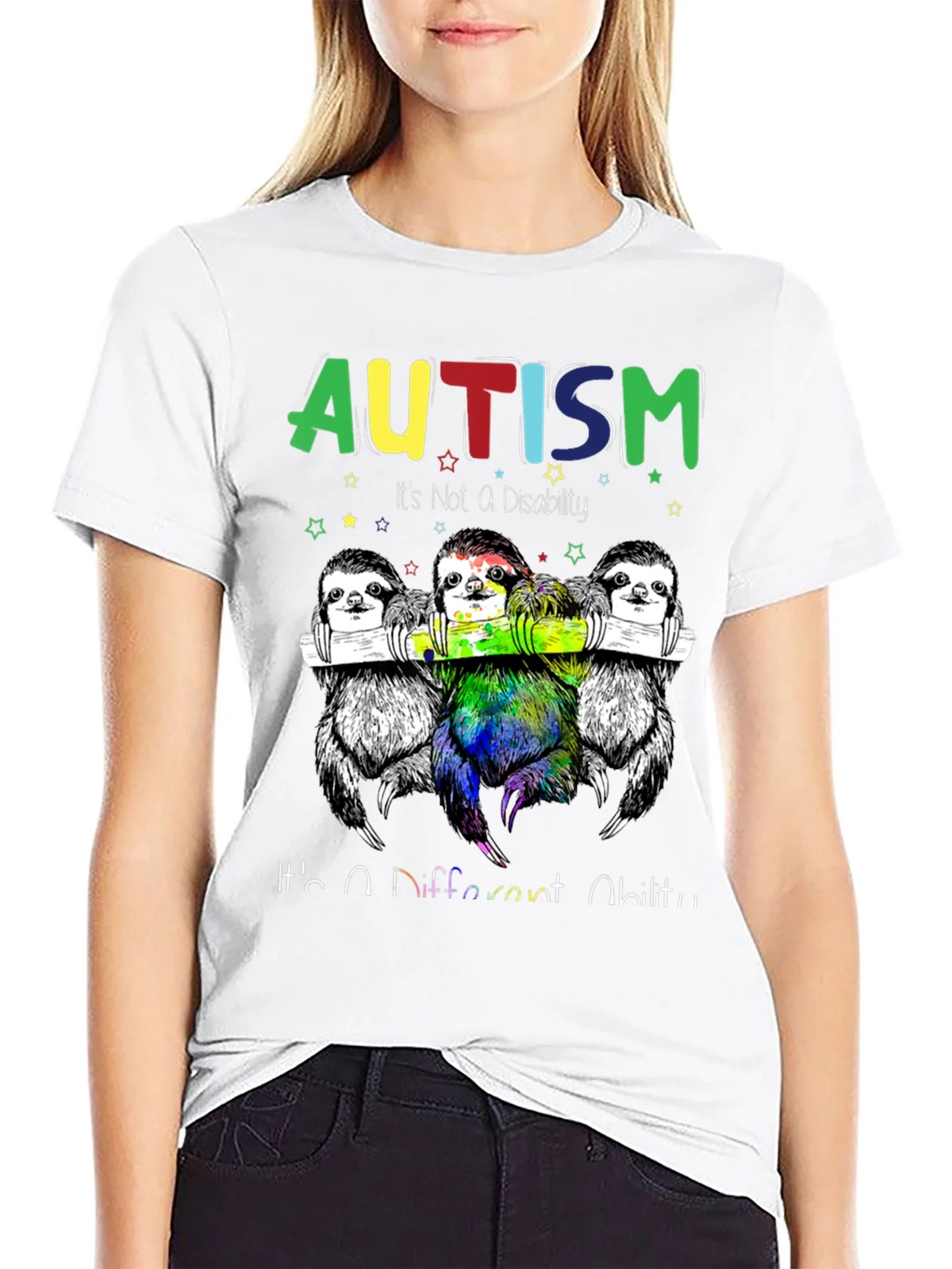 Autism Awareness Sloth Graphic Tee - Its a Different Ability product image 11