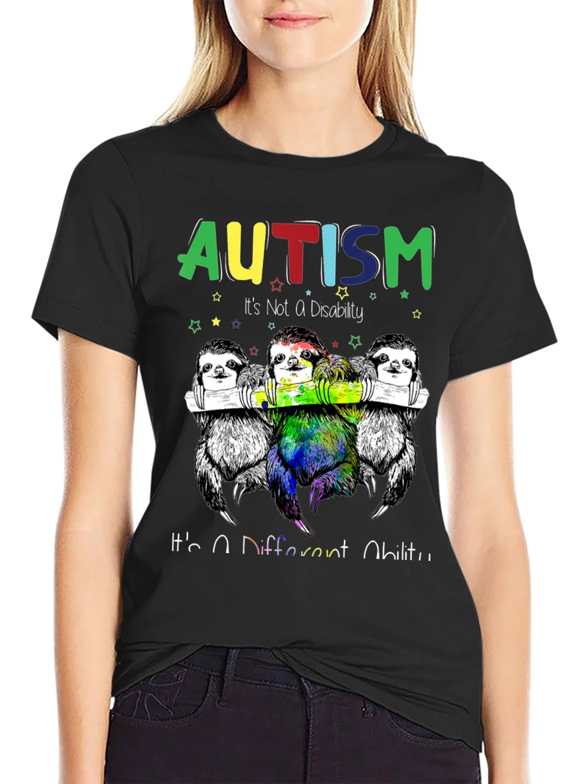 Autism Awareness Sloth Graphic Tee - Its a Different Ability product image 5