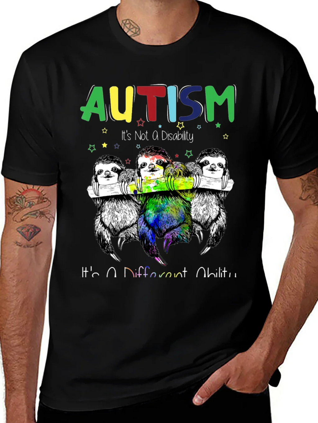 Autism Awareness Sloth Graphic Tee - Its a Different Ability product image 1