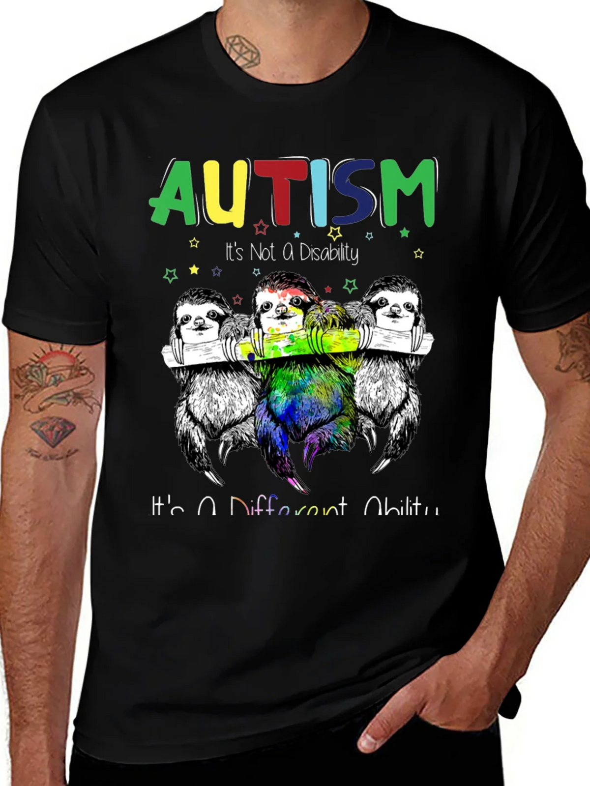 Autism Awareness Sloth Graphic Tee - Its a Different Ability product image 1