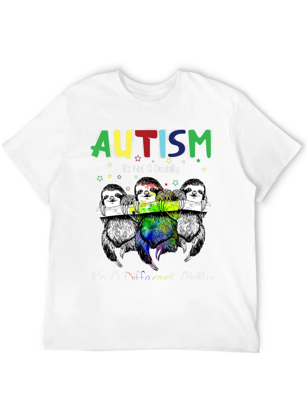 Autism Awareness Sloth Graphic Tee - Its a Different Ability product image 3