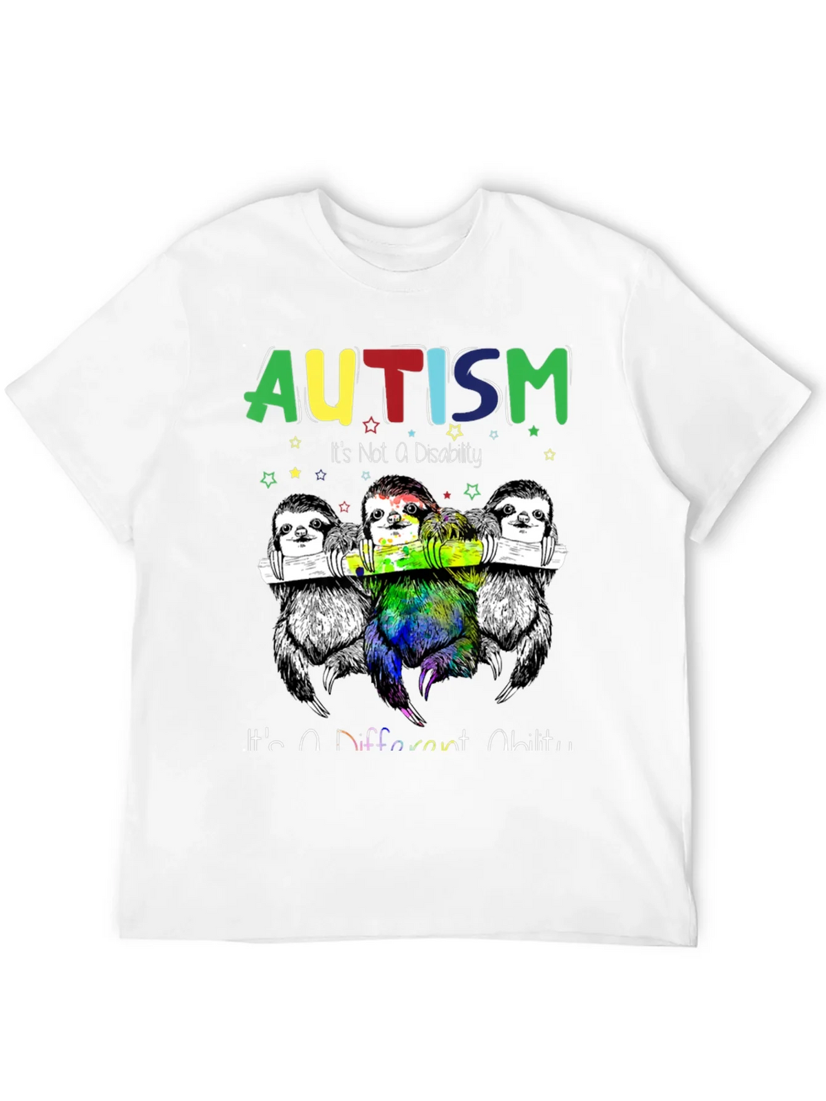 Autism Awareness Sloth Graphic Tee - Its a Different Ability product image 3