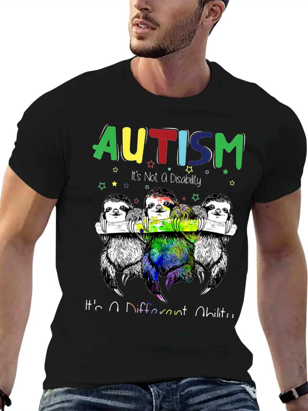 Autism Awareness Sloth Graphic Tee - Its a Different Ability product image 9