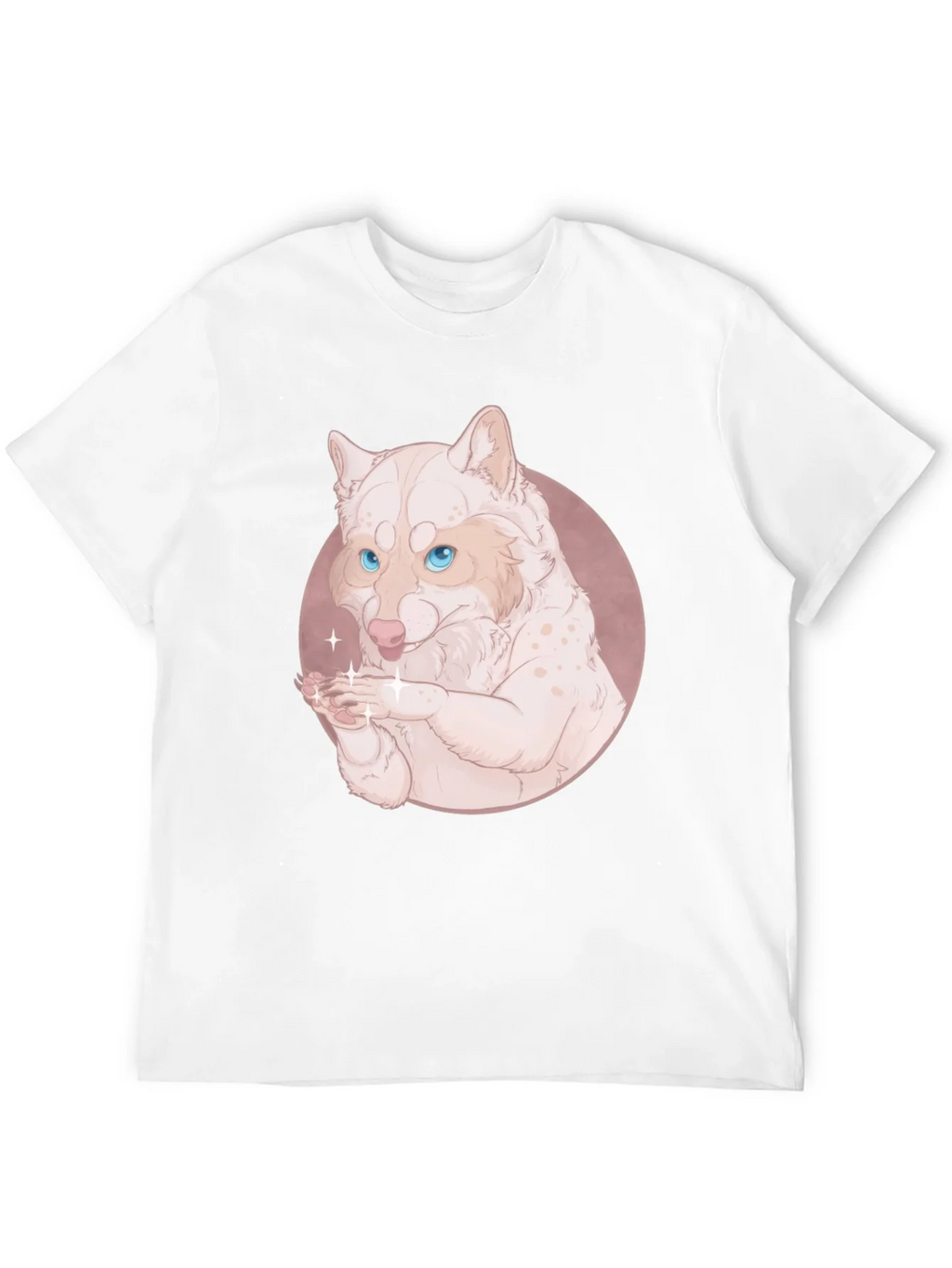 Cute Wolf Design Black T-Shirt product image 3