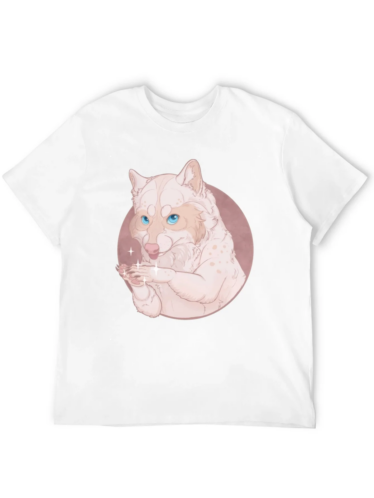 Cute Wolf Design Black T-Shirt product image 3