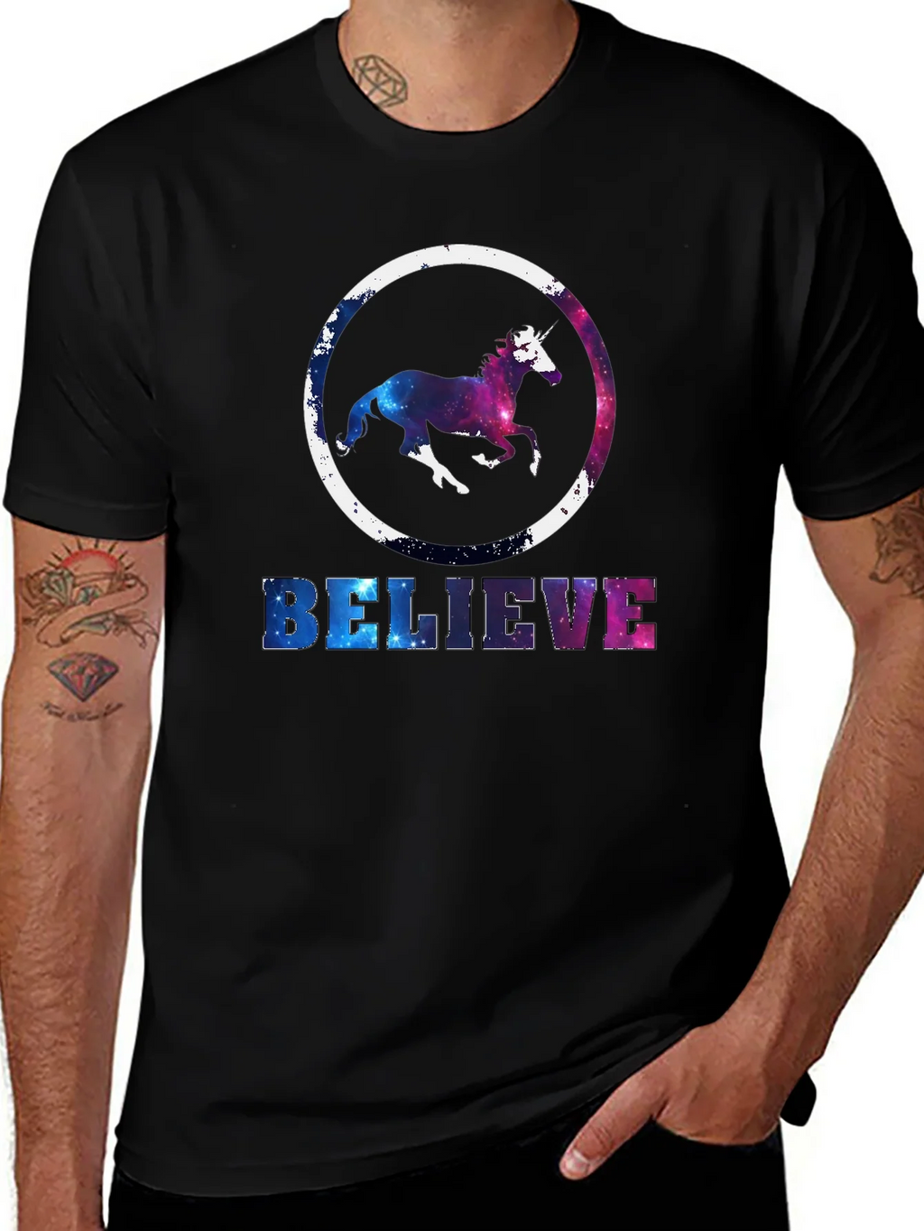 Unicorn Believe Graphic T-Shirt - Galaxy Design product image 1