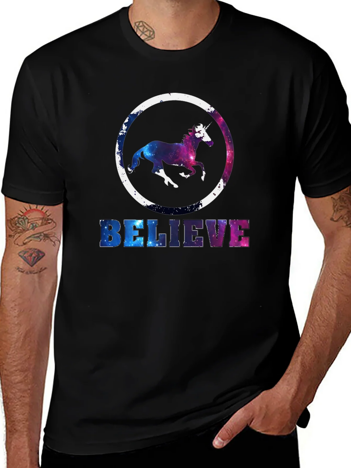 Unicorn Believe Graphic T-Shirt - Galaxy Design product image 1