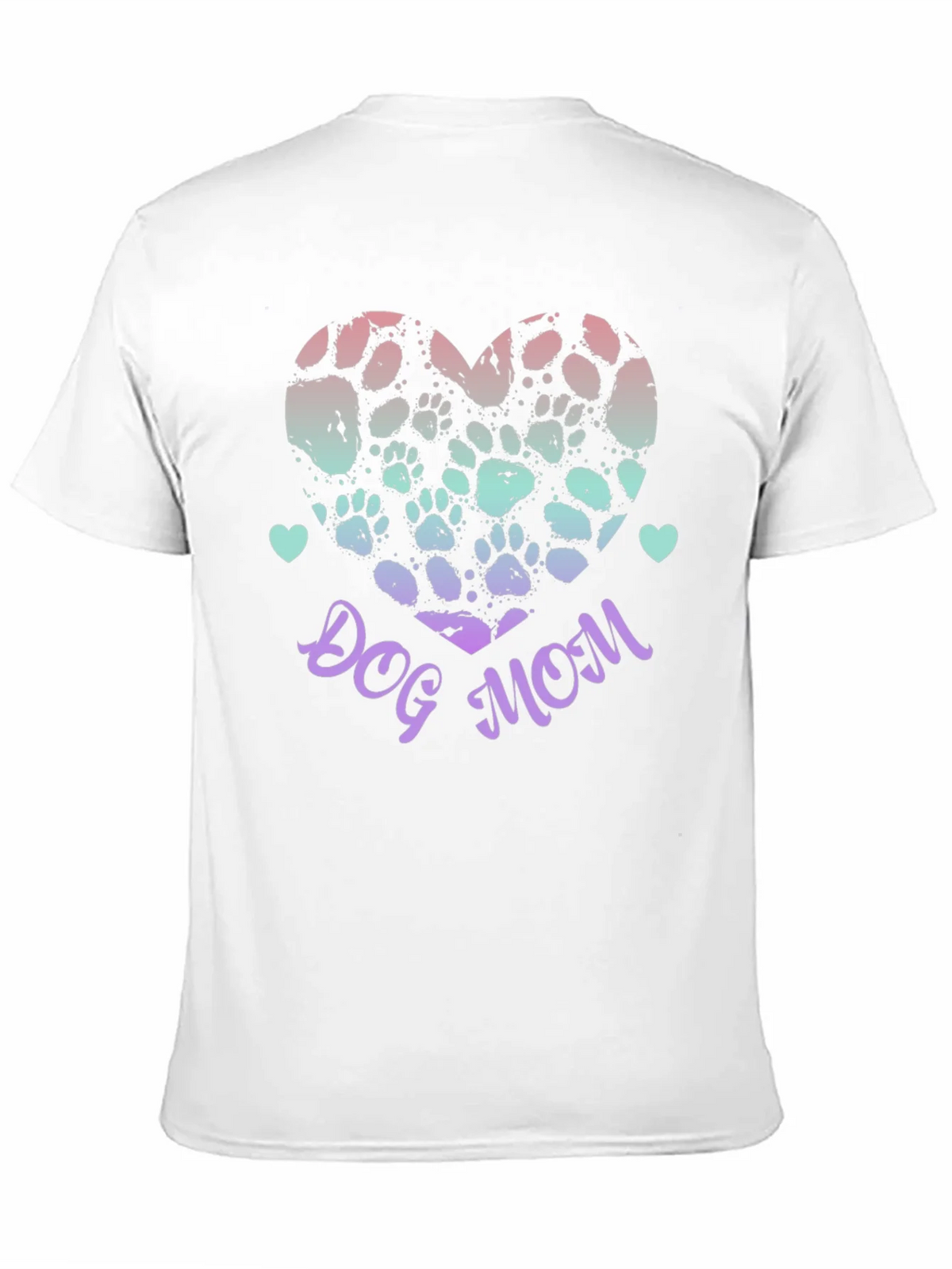 Dog Mom Paw Print Heart Graphic Tee - Black product image 2