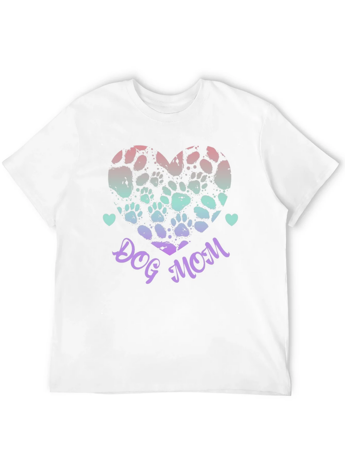 Dog Mom Paw Print Heart Graphic Tee - Black product image 3