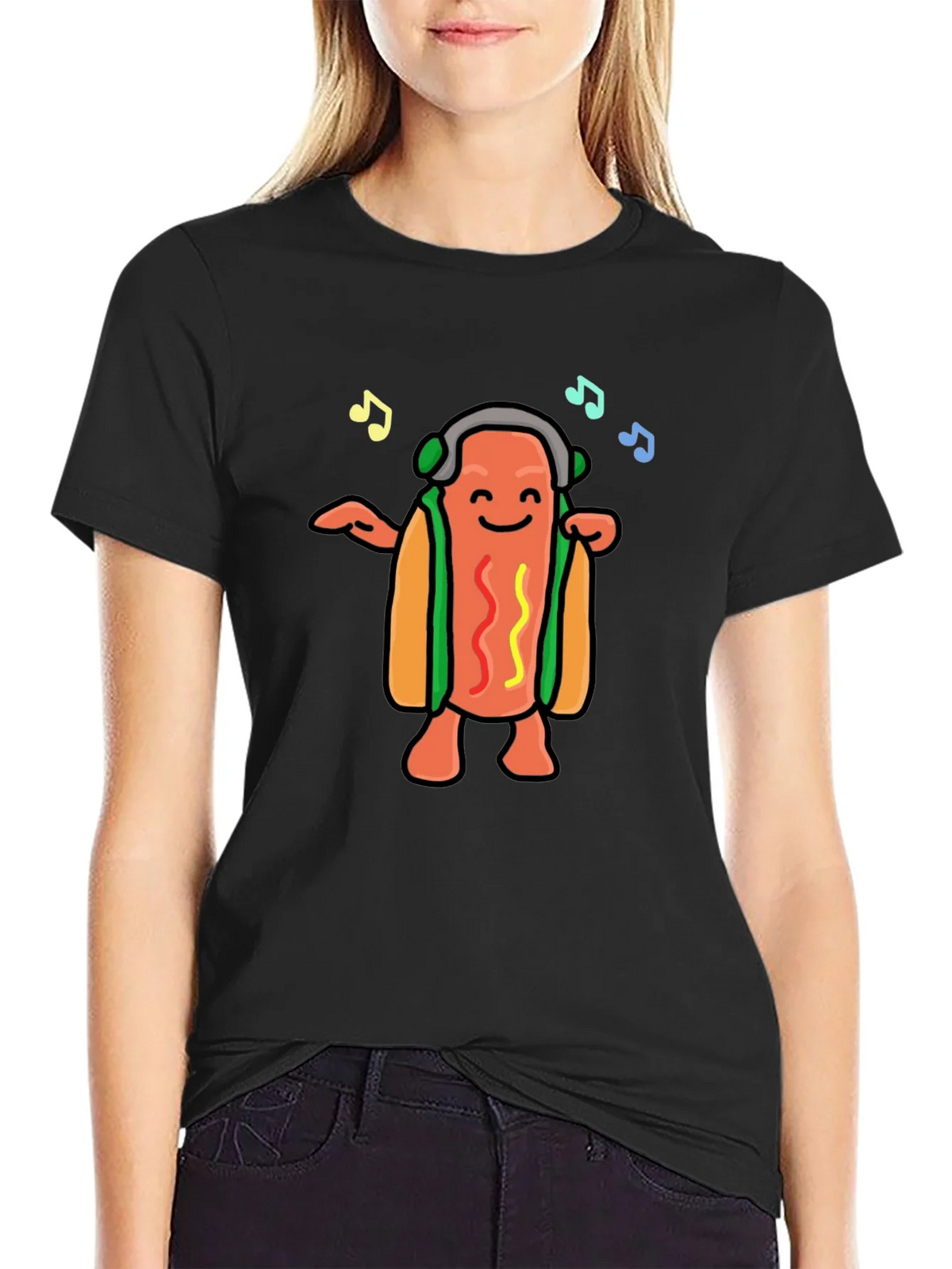 Dancing Hotdog Graphic T-Shirt - Music Lover Tee product image 5