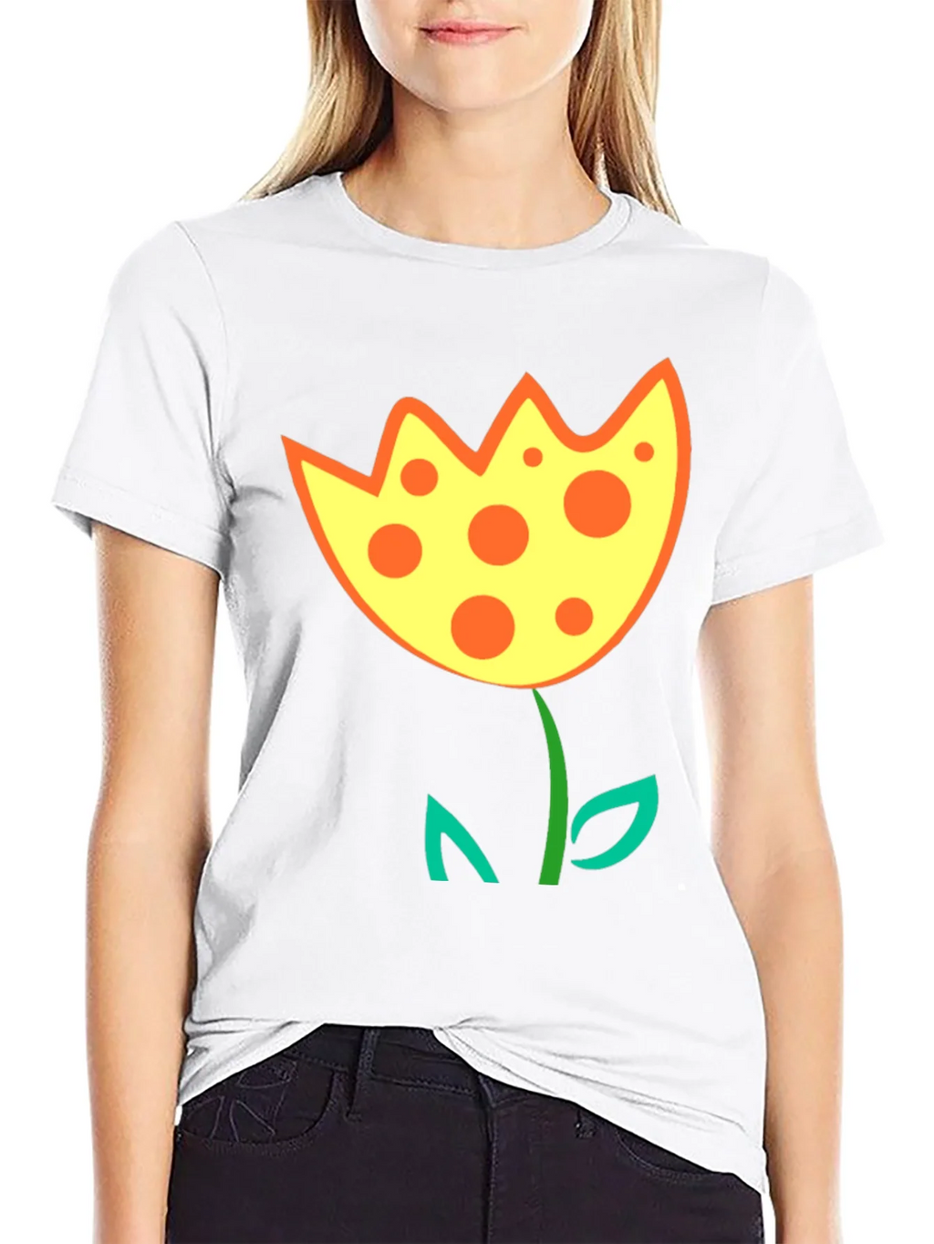 Funky Flower Graphic T-Shirt - Black Cotton Tee product image 11