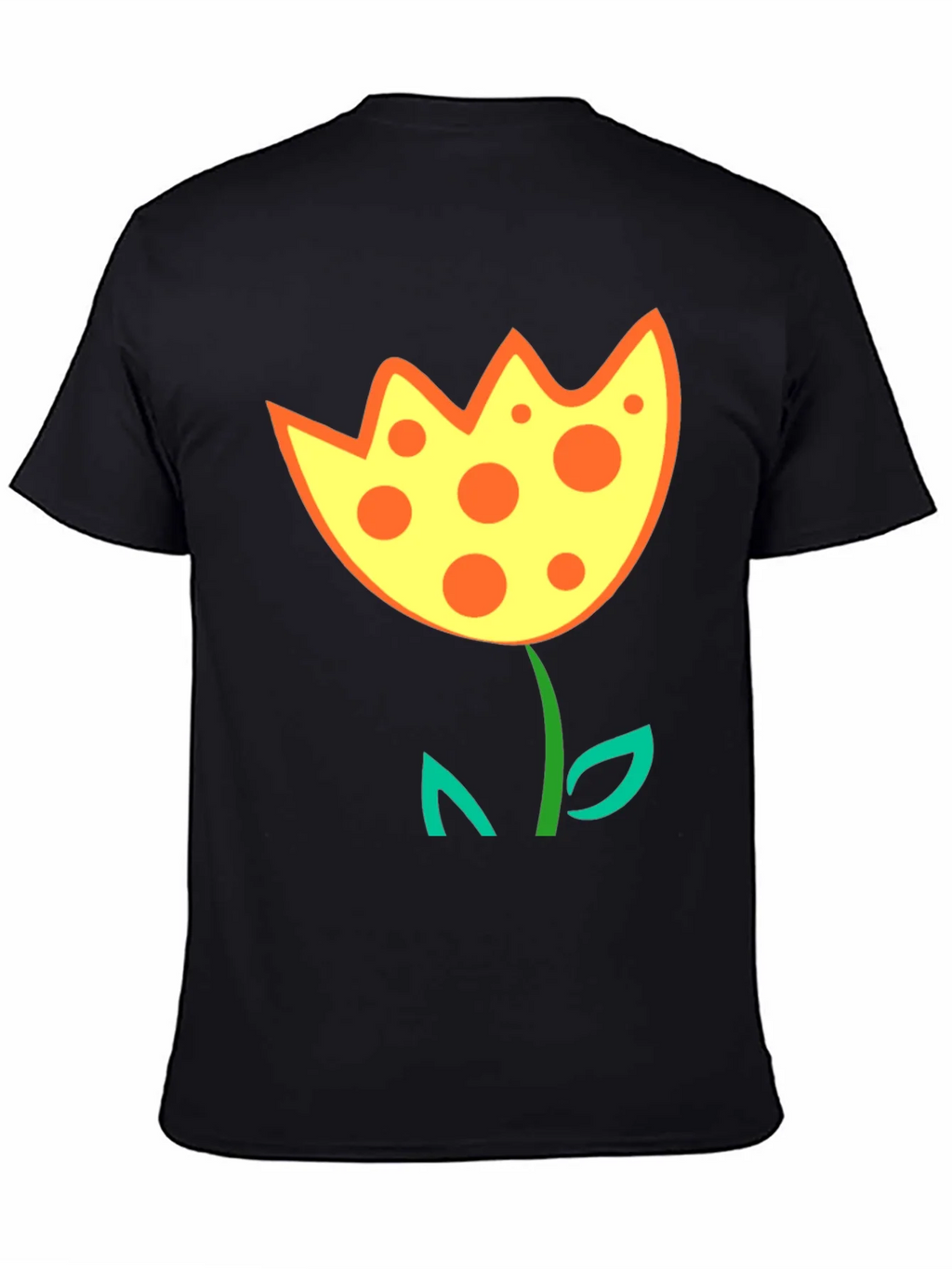 Funky Flower Graphic T-Shirt - Black Cotton Tee product image 7