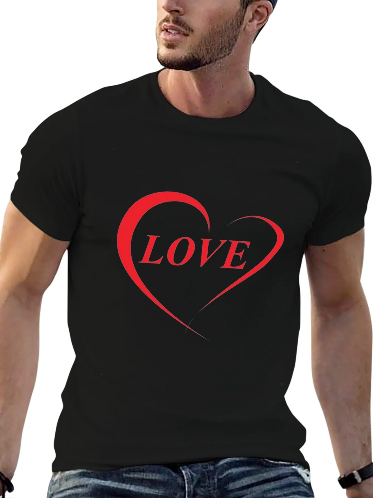 Love Heart Graphic Black T-Shirt - Stylish Casual Wear product image 9