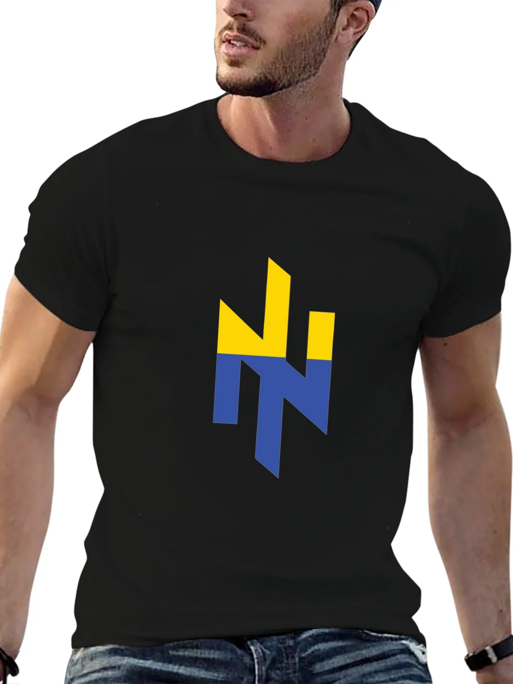 Ukraine Flag Logo Black Graphic T-Shirt product image 9
