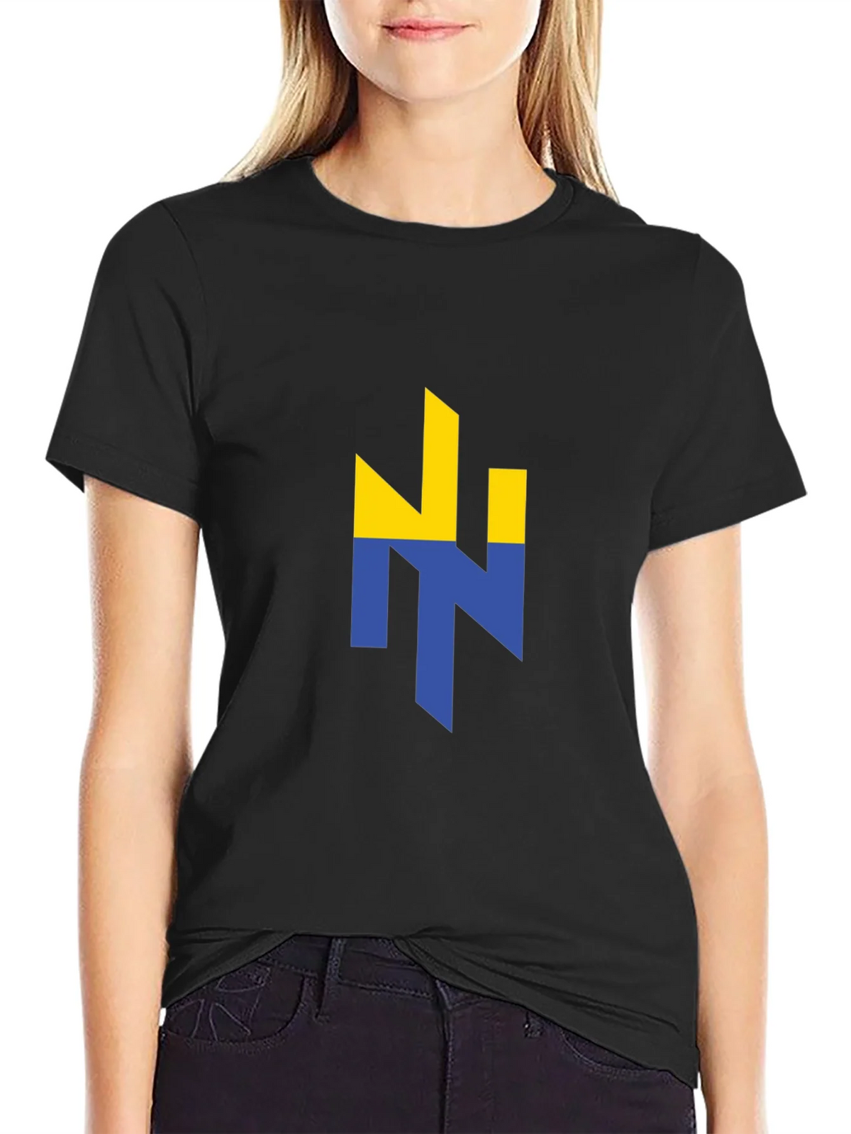 Ukraine Flag Logo Black Graphic T-Shirt product image 5