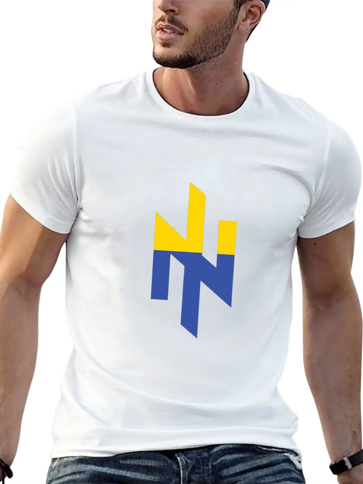 Ukraine Flag Logo Black Graphic T-Shirt product image 4