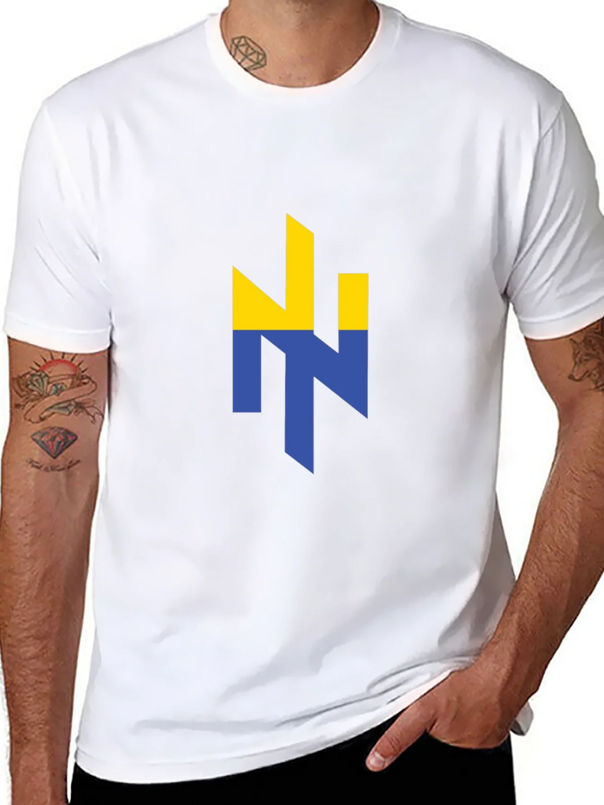 Ukraine Flag Logo Black Graphic T-Shirt product image 10