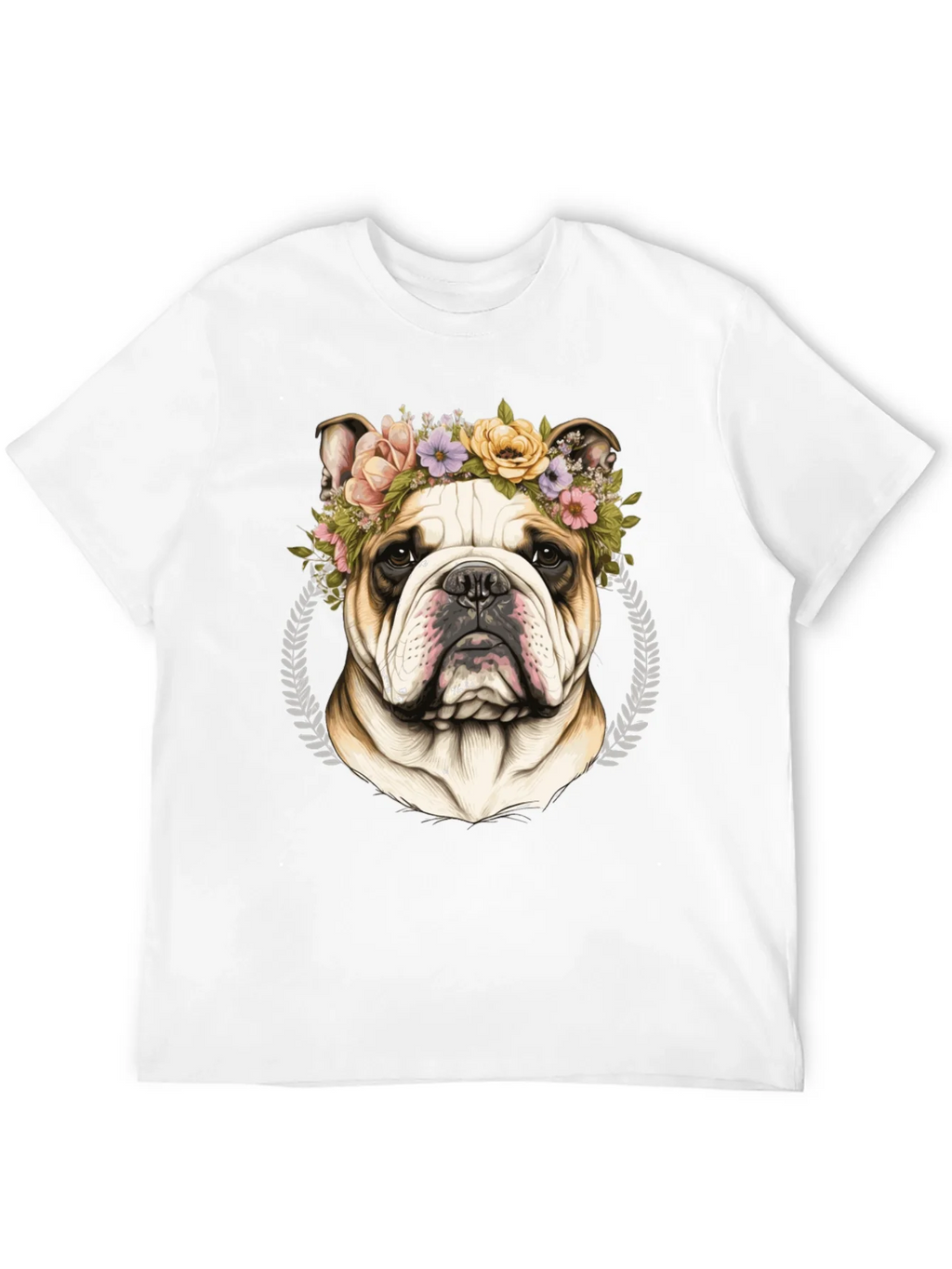 Bulldog Floral Crown Graphic Tee product image 3