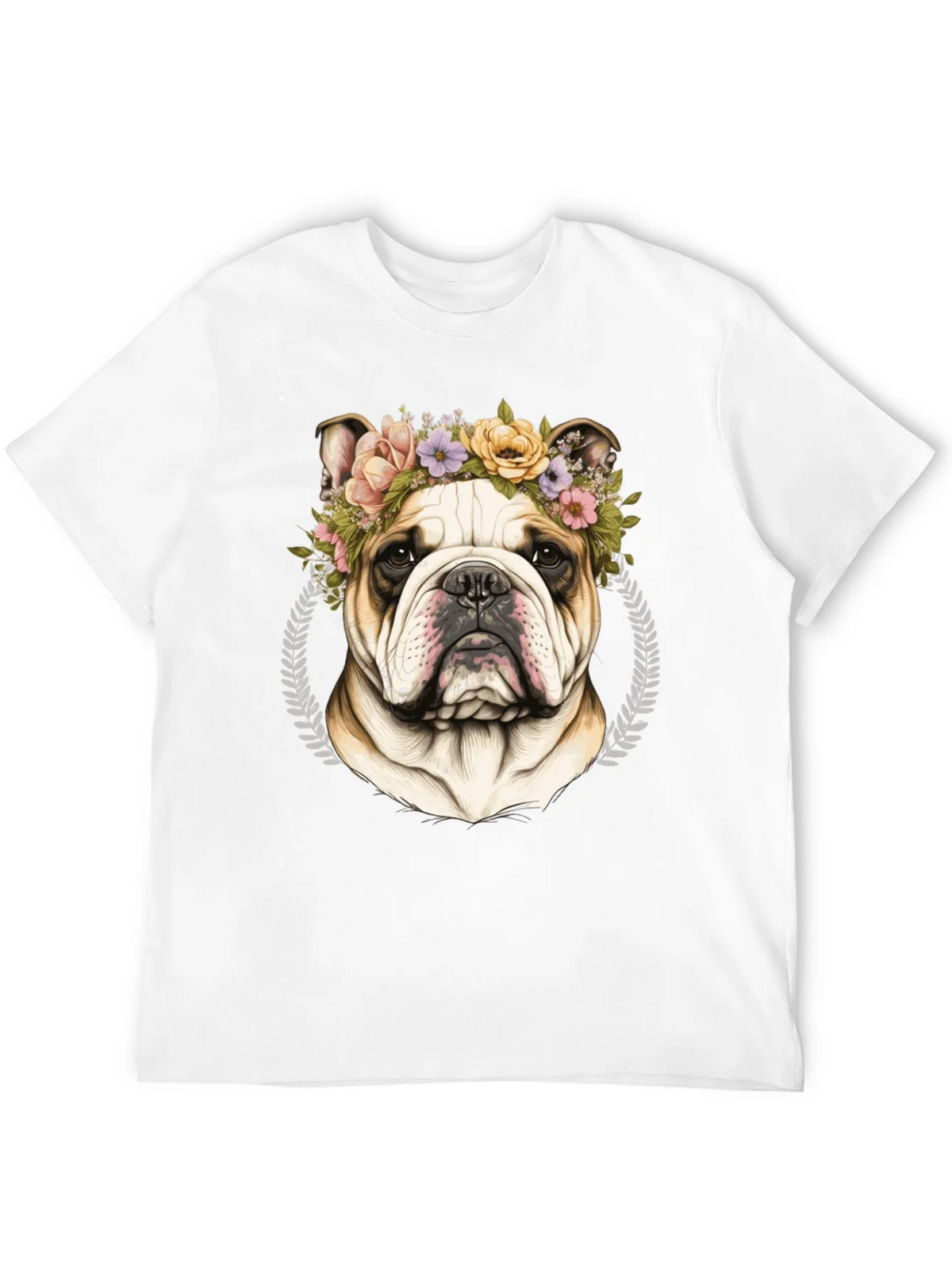 Bulldog Floral Crown Graphic Tee product image 3