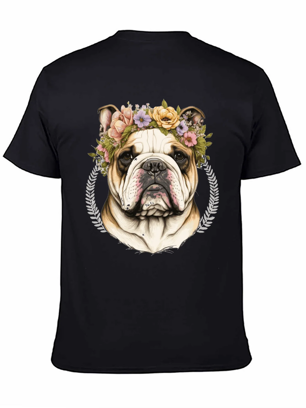 Bulldog Floral Crown Graphic Tee product image 7