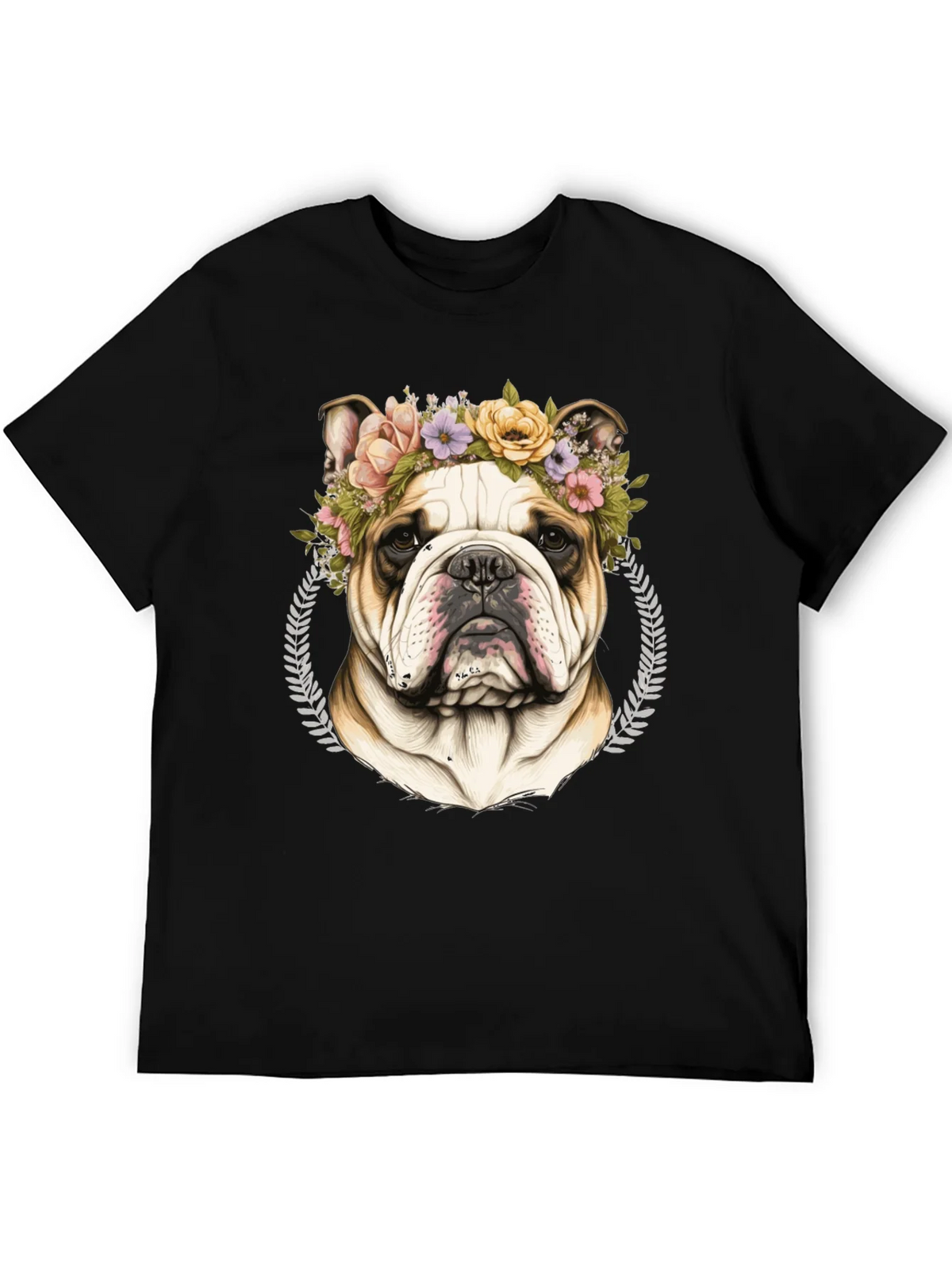 Bulldog Floral Crown Graphic Tee product image 8