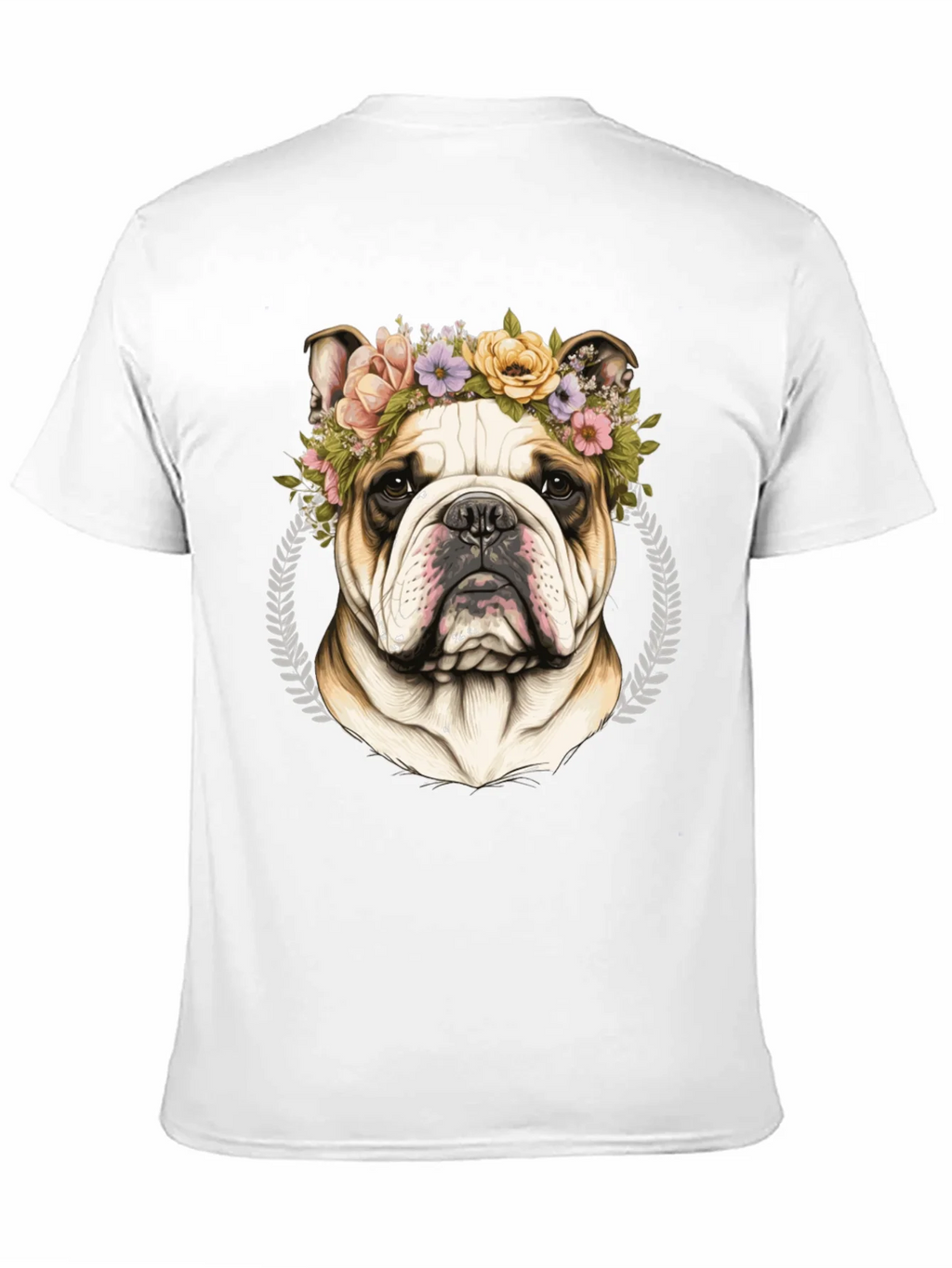Bulldog Floral Crown Graphic Tee product image 2