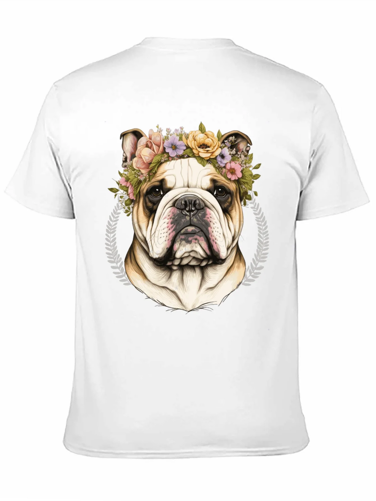 Bulldog Floral Crown Graphic Tee product image 2