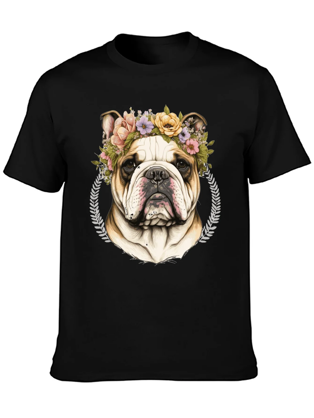 Bulldog Floral Crown Graphic Tee product image 6