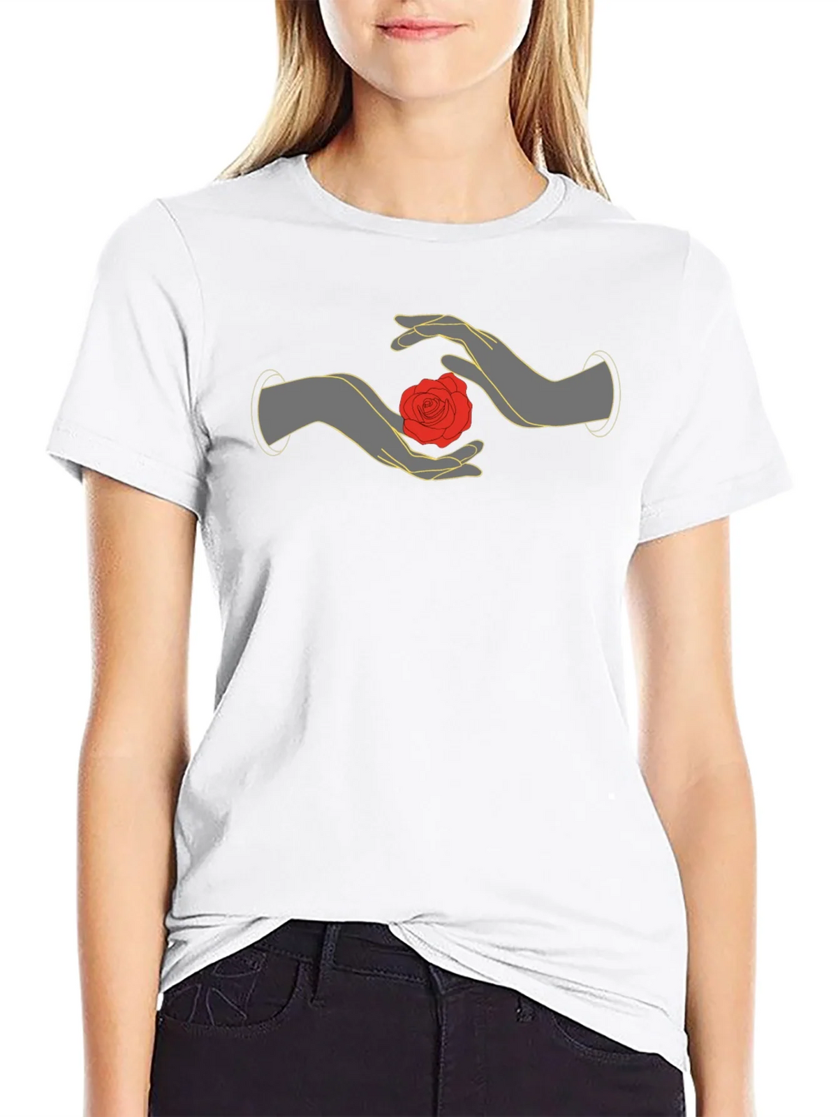 Mystic Rose Hands Graphic Tee - Black product image 11