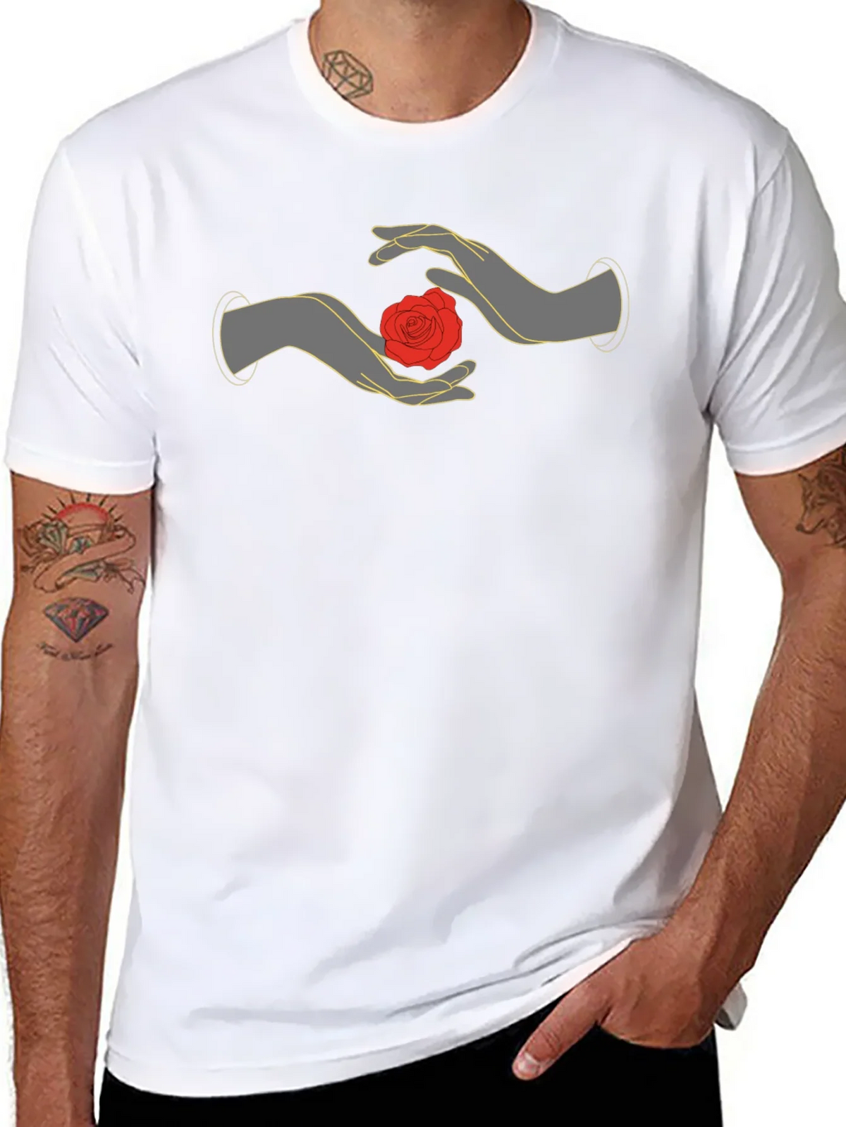 Mystic Rose Hands Graphic Tee - Black product image 10