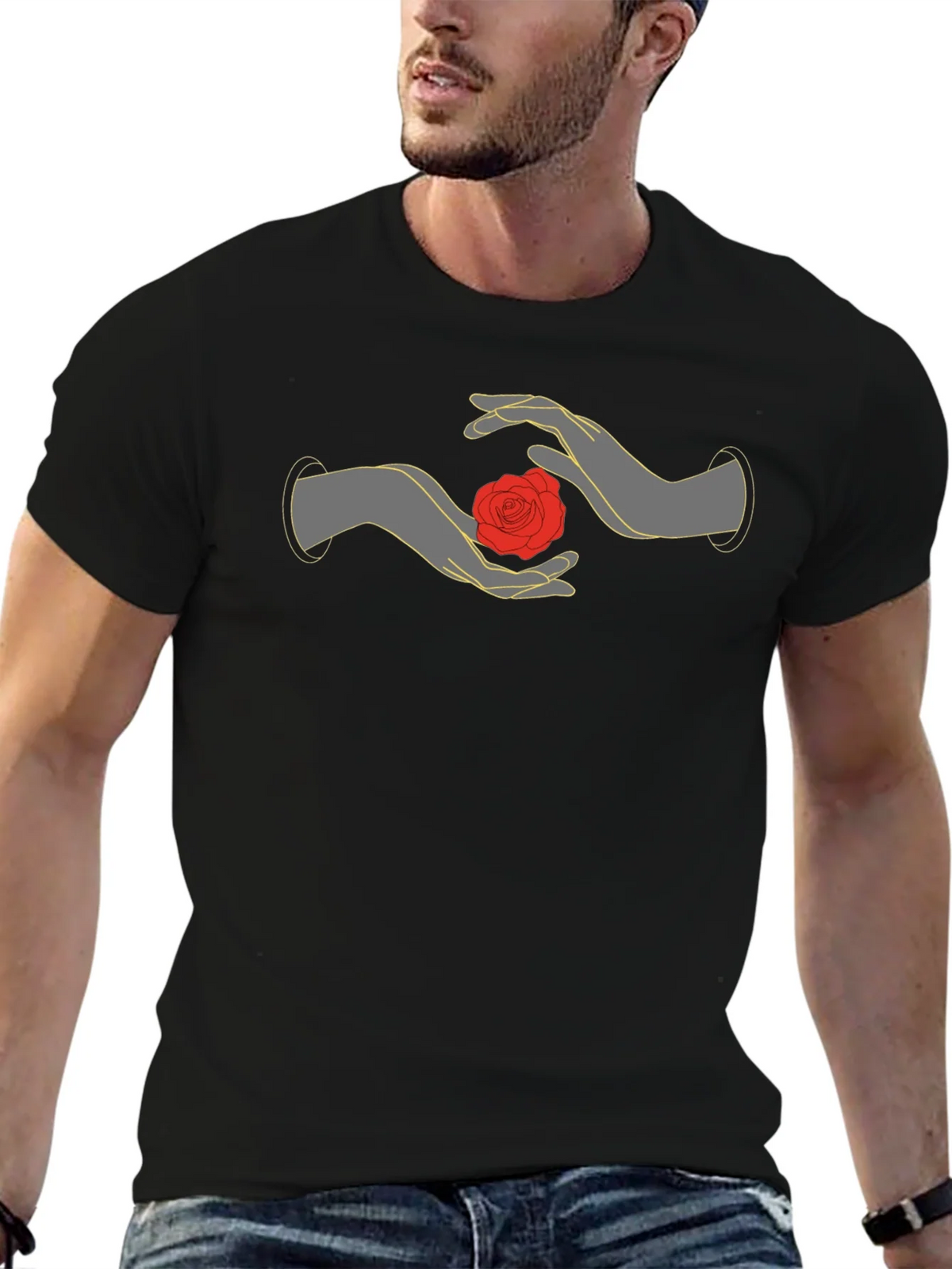 Mystic Rose Hands Graphic Tee - Black product image 9