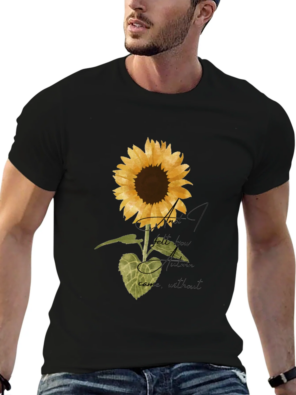 Sunflower Graphic Print Black T-Shirt product image 9